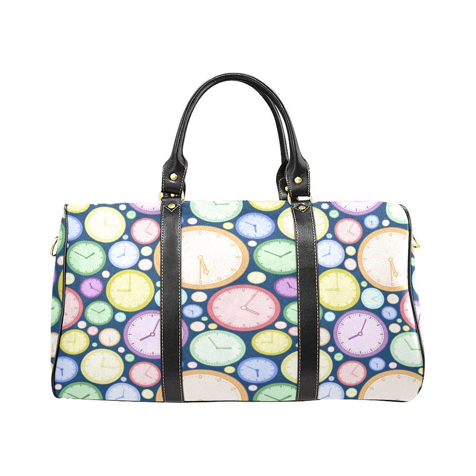 Colorful clock background Travel Bag