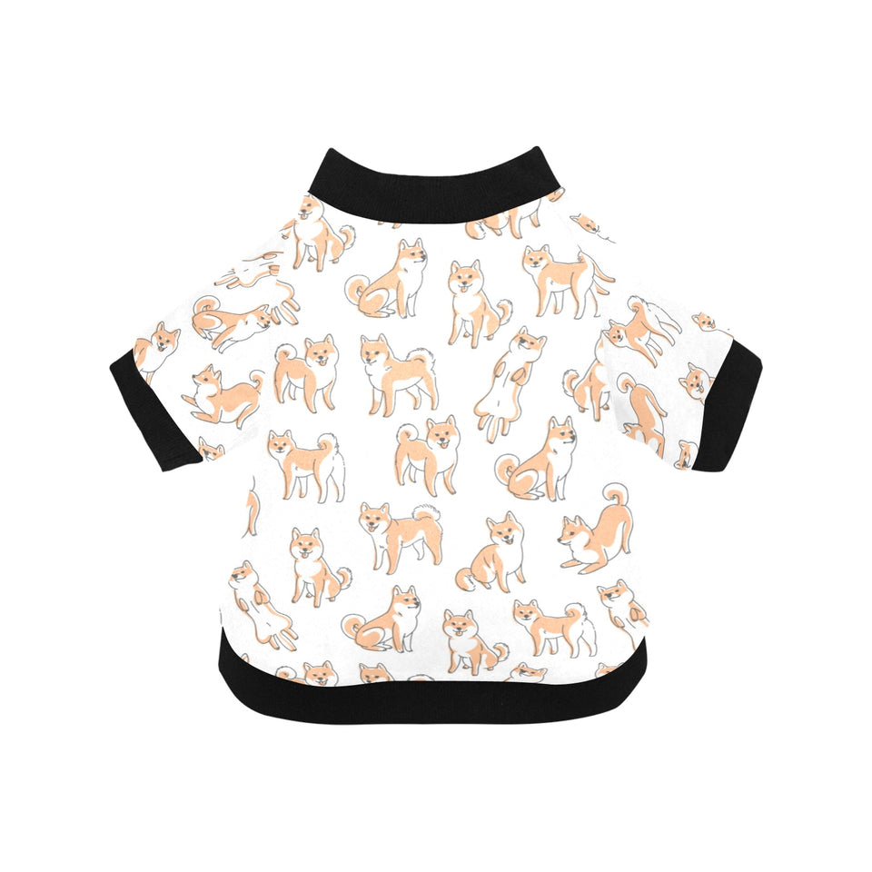 shiba inu dog pattern All Over Print Pet Dog Round Neck Fuzzy Shirt