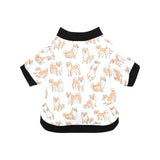 shiba inu dog pattern All Over Print Pet Dog Round Neck Fuzzy Shirt