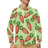 Carrot Pattern Print Design 05 Men's Long Sleeve Polo Shirt