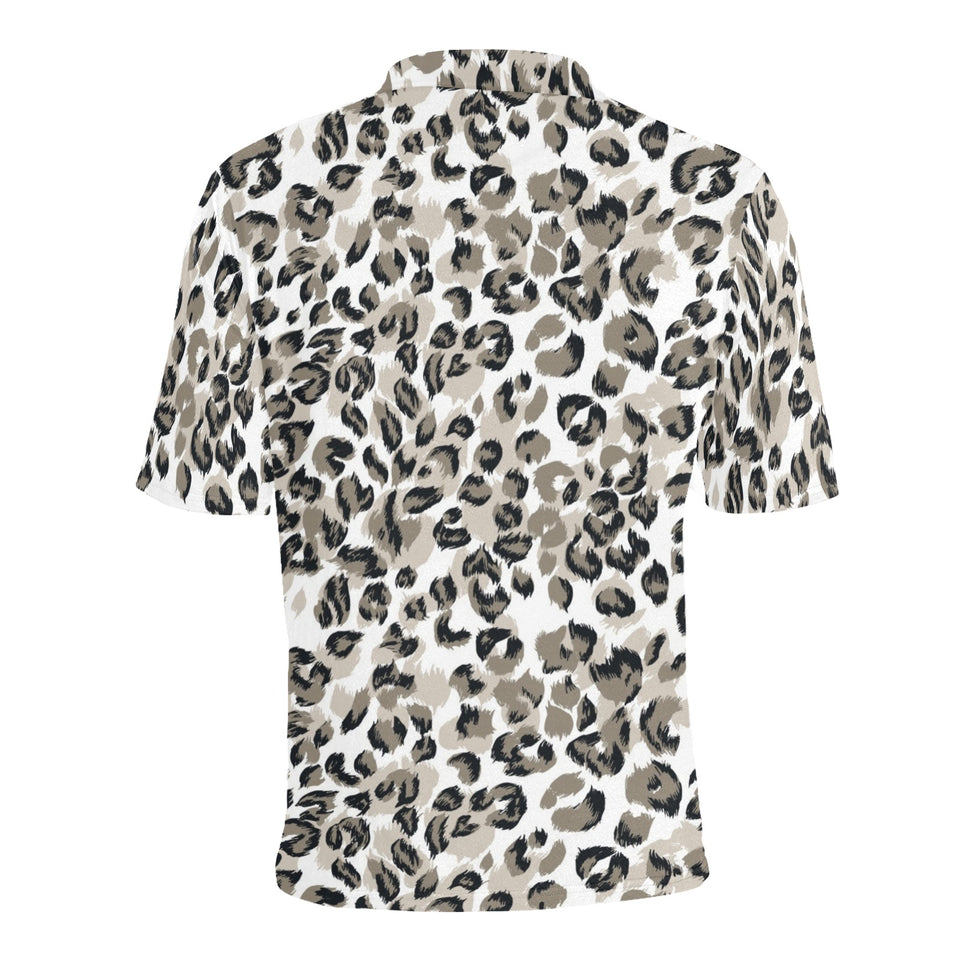 Leopard skin print pattern Men's All Over Print Polo Shirt