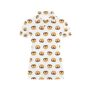 Pretzels Pattern Print Design 02 Women's All Over Print Polo Shirt