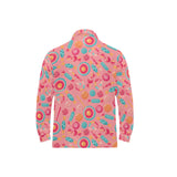 Colorful candy pattern Men's Long Sleeve Polo Shirt