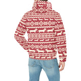 Dachshund Nordic pattern Men's Padded Hooded Jacket