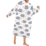 Hedgehog Pattern Print Design 04 Blanket Robe with Sleeves