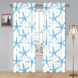 Watercolor starfish pattern Gauze Curtain