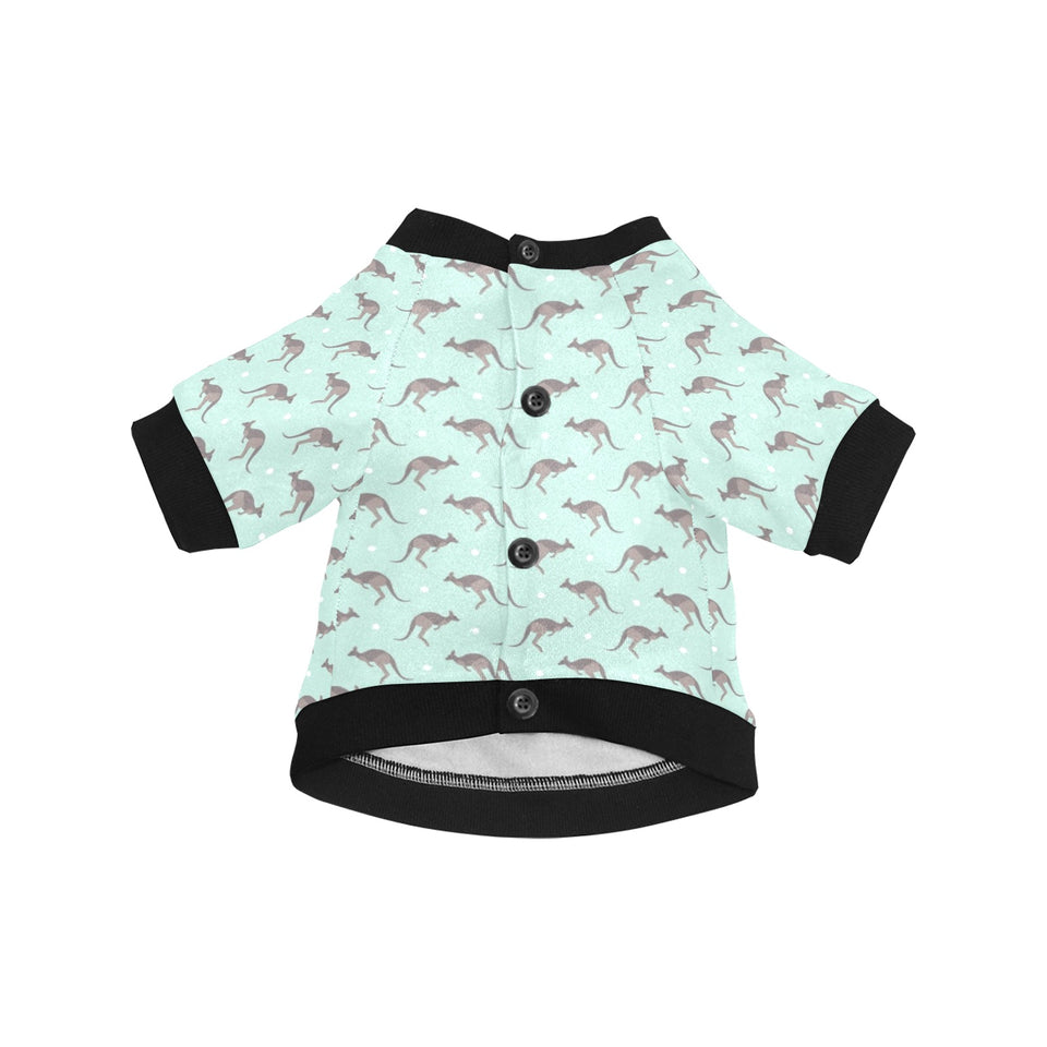 Kangaroo pattern background All Over Print Pet Dog Round Neck Fuzzy Shirt