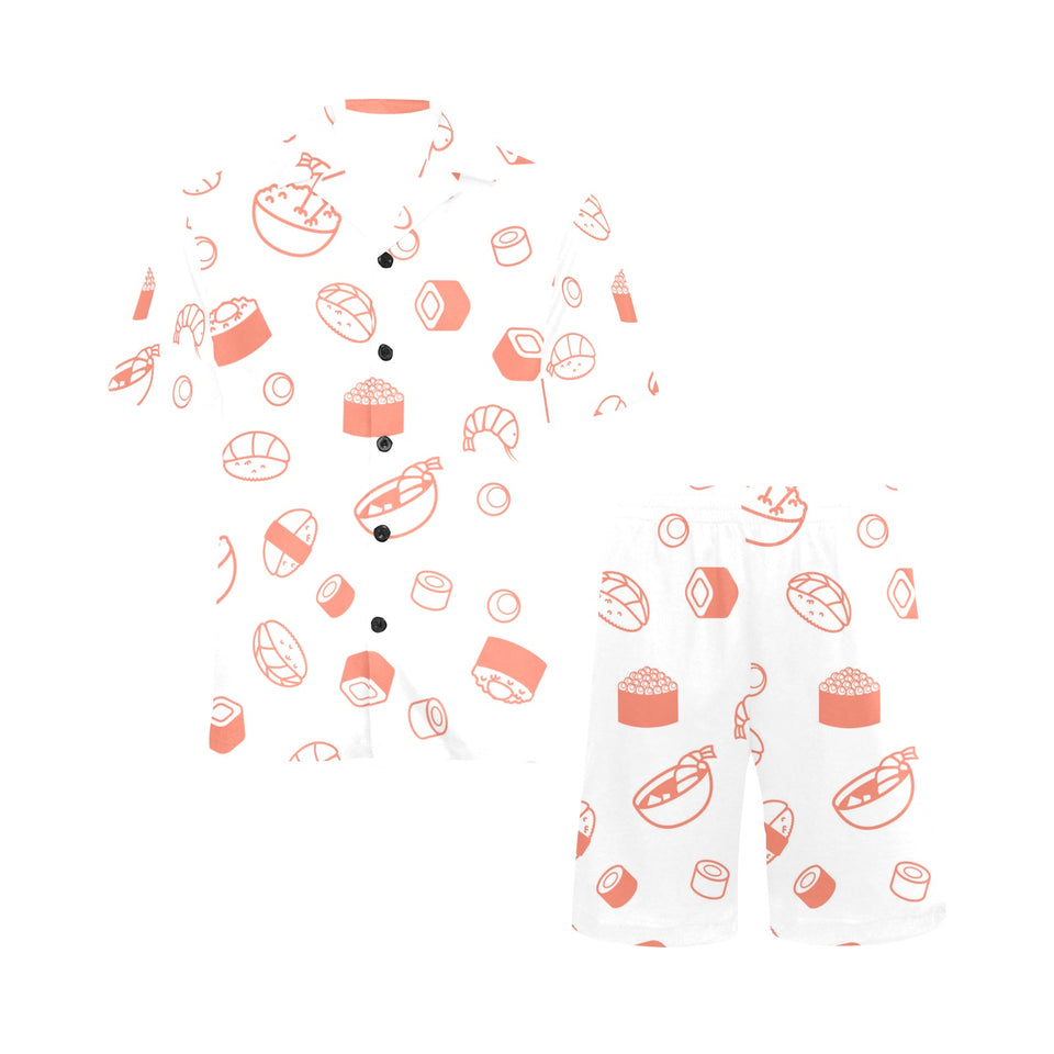 Sushi pattern Men's V-Neck Short Pajama Set