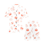 Sushi pattern Men's V-Neck Short Pajama Set