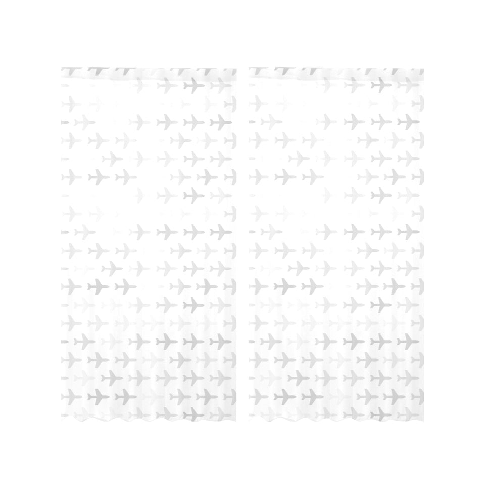 Airplane print pattern Gauze Curtain