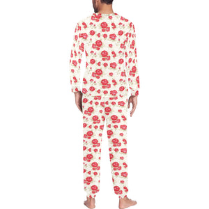 Rose Pattern Print Design 01 Men's All Over Print Pajama