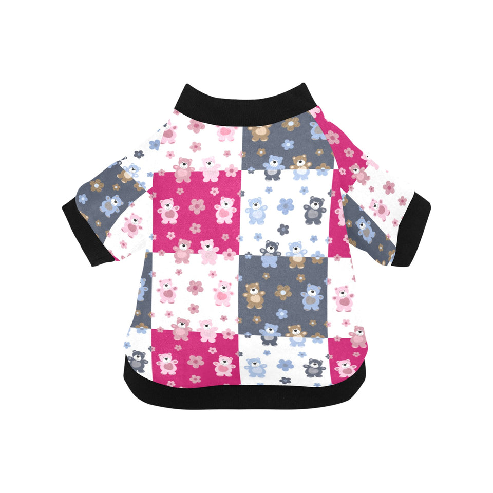Teddy Bear Pattern Print Design 03 All Over Print Pet Dog Round Neck Fuzzy Shirt