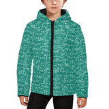 Math Pattern Print Design 01 Kids' Boys' Girls' Padded Hooded Jacket