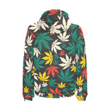 Canabis Marijuana Weed Pattern Print Design 02 Men's Padded Hooded Jacket