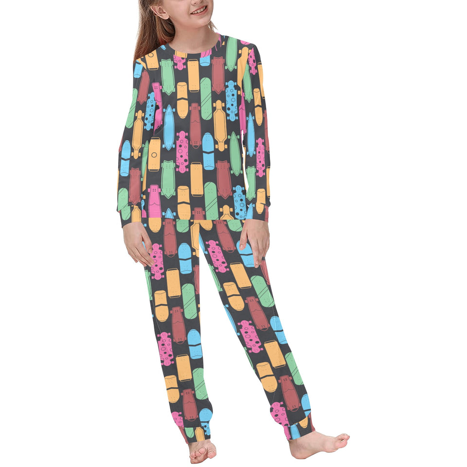 Skate Board Pattern Print Design 02 Kids' Boys' Girls' All Over Print Pajama Set