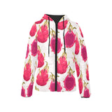 dragon fruits design pattern Women's Padded Hooded Jacket