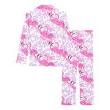 Pink flamingo flower pattern Women's Long Pajama Set