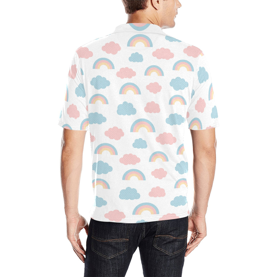 Cute rainbow clound pattern Men's All Over Print Polo Shirt