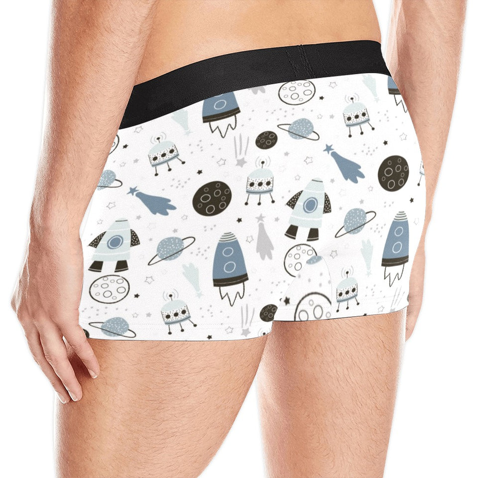 Hand drawn space elements space rocket star planet Men's All Over Print Boxer Briefs Men's Underwear