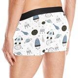 Hand drawn space elements space rocket star planet Men's All Over Print Boxer Briefs Men's Underwear