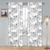 Cute french bulldog head pattern Gauze Curtain