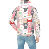 Pig Pattern Print Design 02 Men's Padded Hooded Jacket