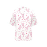 Hand drawn ice cream pattern Women's All Over Print Hawaiian Shirt