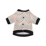 zigzag chevron striped pattern All Over Print Pet Dog Round Neck Fuzzy Shirt