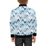zigzag chevron blue pattern Kids' Boys' Girls' Bomber Jacket