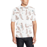 Cute sea otters pattern Men's All Over Print Polo Shirt