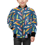 Surfboard Pattern Print Design 01 Kids' Boys' Girls' Bomber Jacket