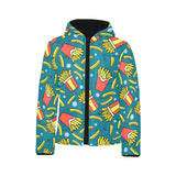 French fries red paper box pattern Kids' Boys' Girls' Padded Hooded Jacket