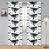 Black whale pattern Gauze Curtain