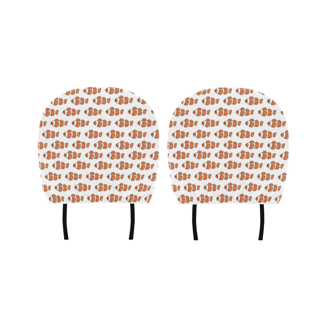 Clown Fish Pattern Print Design 05 Car Headrest Cover