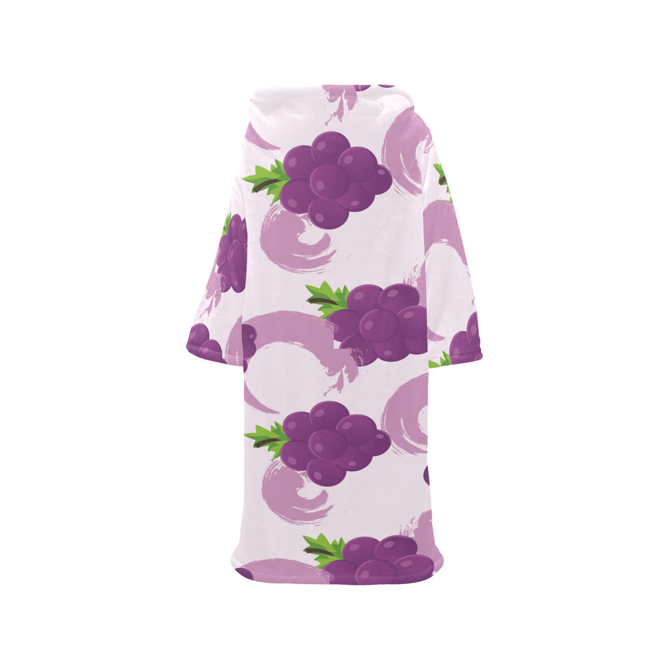 Cute Grape pattern Blanket Robe with Sleeves