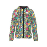 Gear Pattern Print Design 03 Women's Padded Hooded Jacket