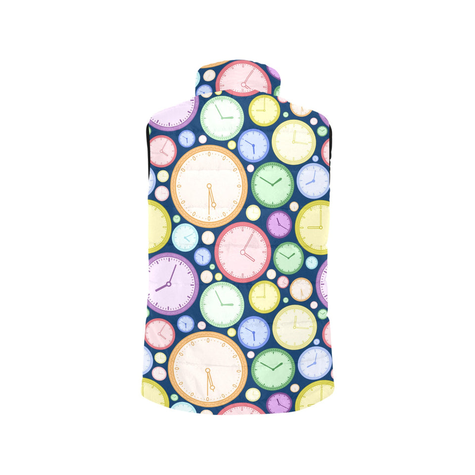 Colorful clock background Women's Padded Vest