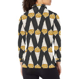 French fries dark background Women's Long Sleeve Polo Shirt