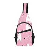 Llama Alpaca pink background All Over Print Chest Bag