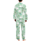 White swan lake pattern Men's Long Pajama Set