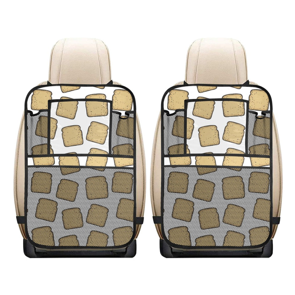 Bread Toast Pattern Print Design 03 Car Seat Back Organizer