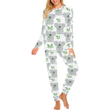 Hand drawn Koala leaves pattern Women's All Over Print Pajama Set