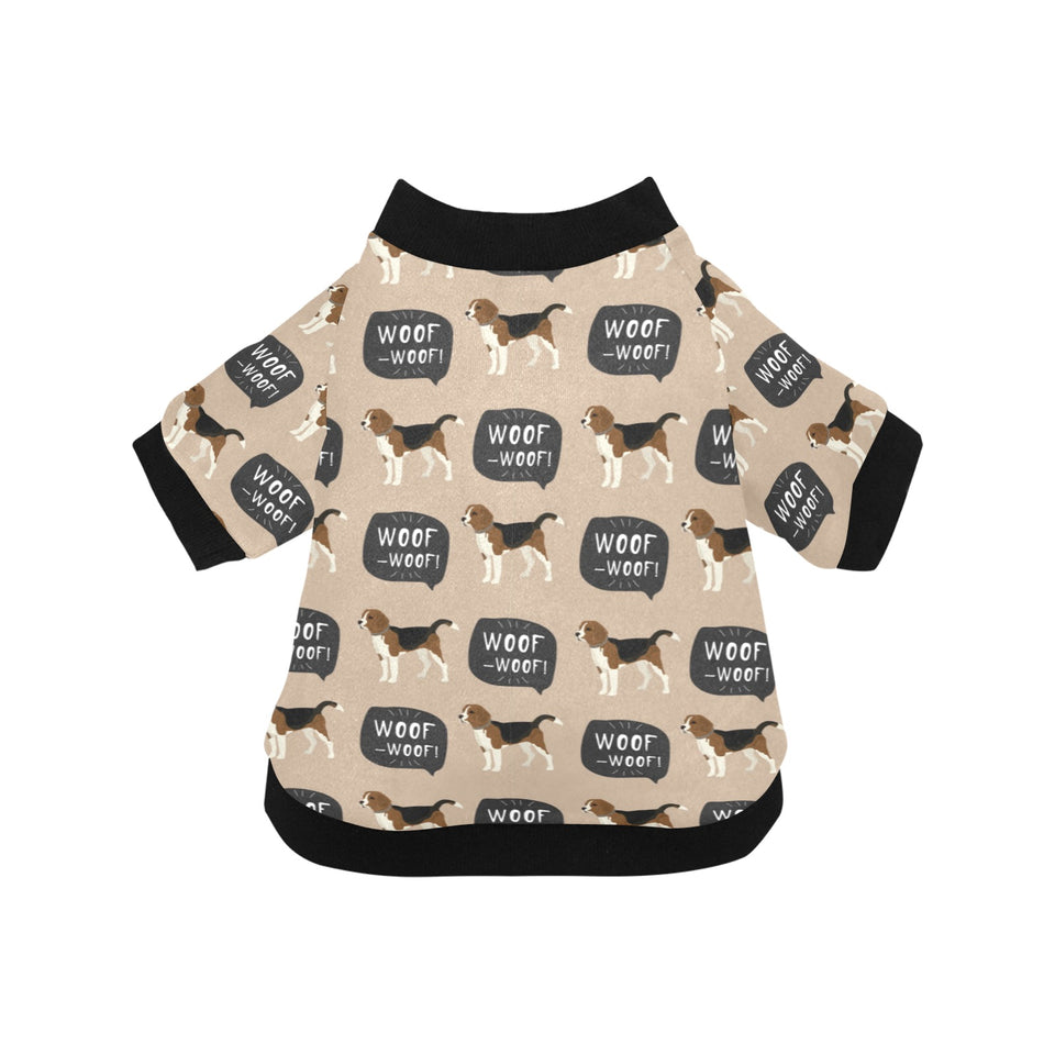 Beagle pattern All Over Print Pet Dog Round Neck Fuzzy Shirt