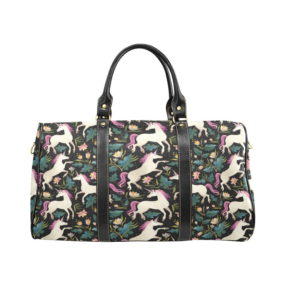 Unicorns forest background Travel Bag