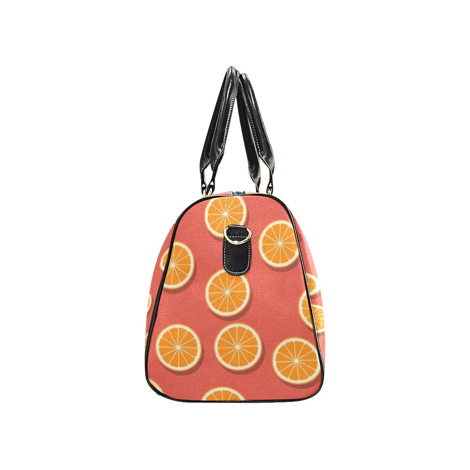 Oranges pattern red background Travel Bag