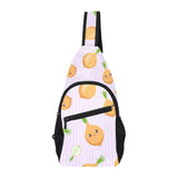cute onions smiling faces purple background All Over Print Chest Bag