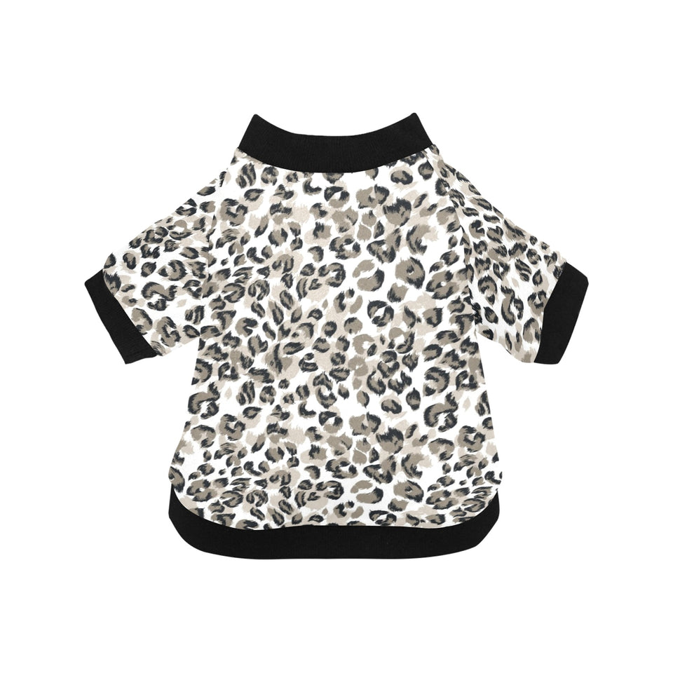 Leopard skin print pattern All Over Print Pet Dog Round Neck Fuzzy Shirt