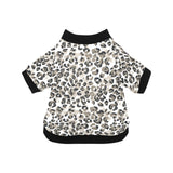 Leopard skin print pattern All Over Print Pet Dog Round Neck Fuzzy Shirt