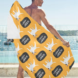 Bull Terrier Pattern Print Design 03 Beach Towel