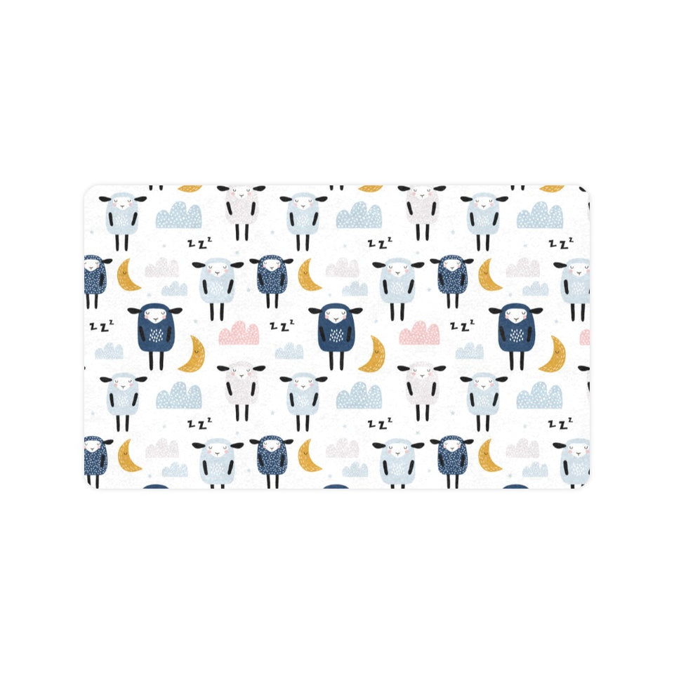 Cute sleeping sheep moon cloud pattern Doormat